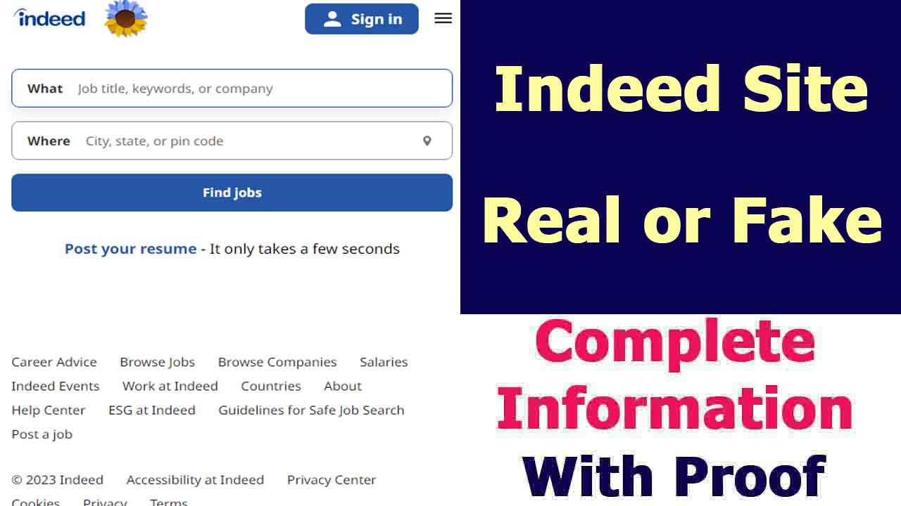 Indeed Site Real or Fake